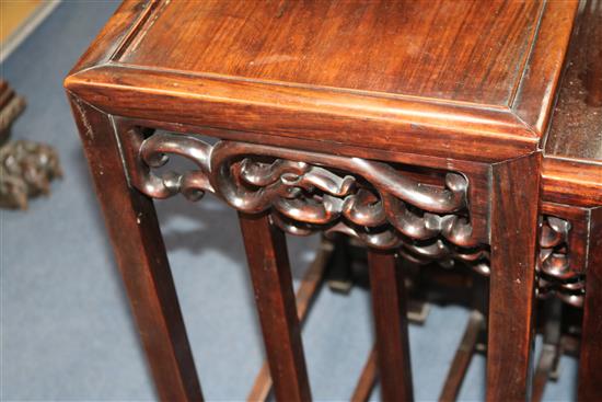 A quartetto of Chinese hardwood tables, H.67cm